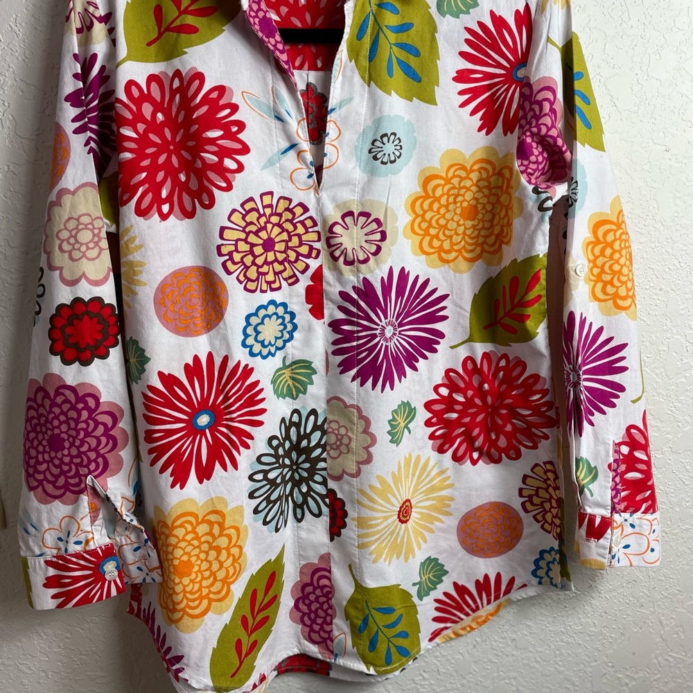 Seaplane Pullover Floral Top Sz M